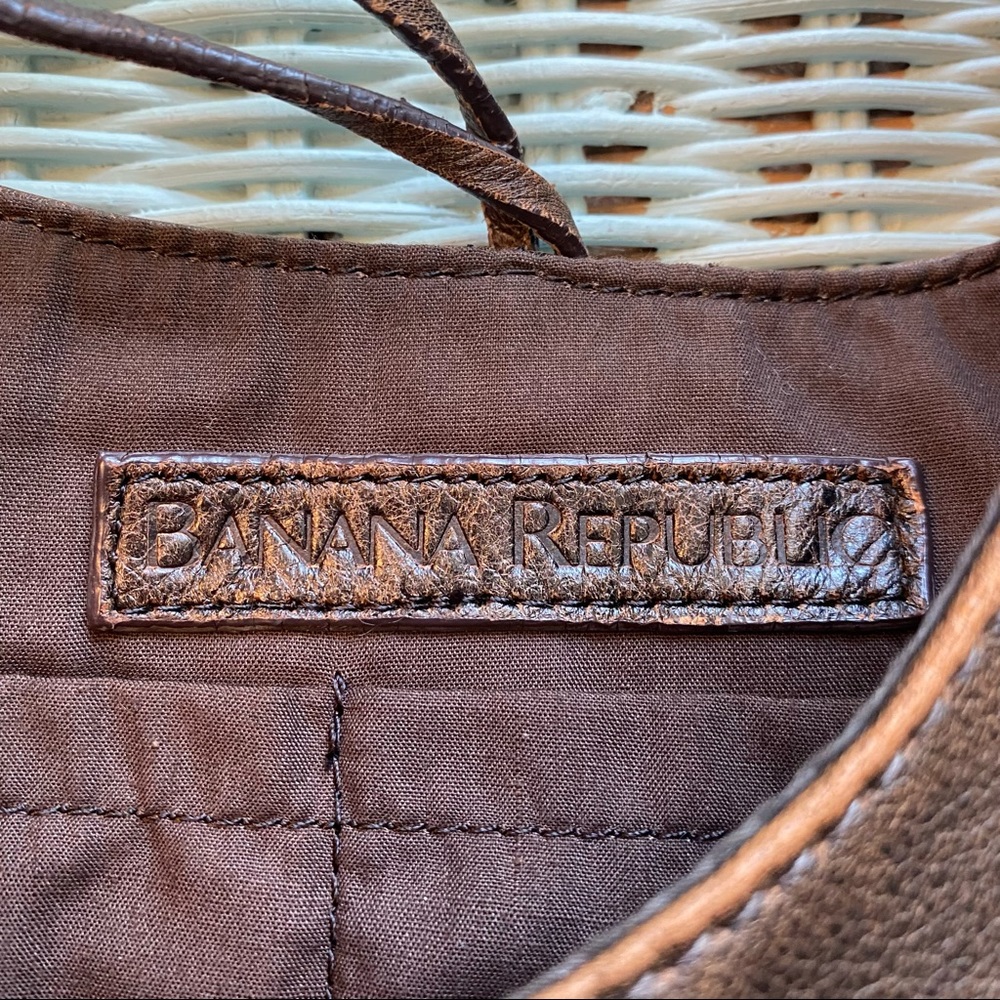 Banana Republic Factory Brown Leather Hobo Bag with Tassel - Picture 6 of 6
